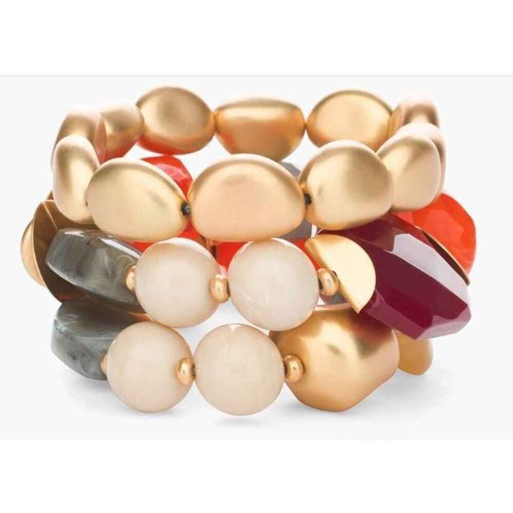 Chico's Women's Multi Color Gemstone Austyn Stretch Bracelet NWT 39